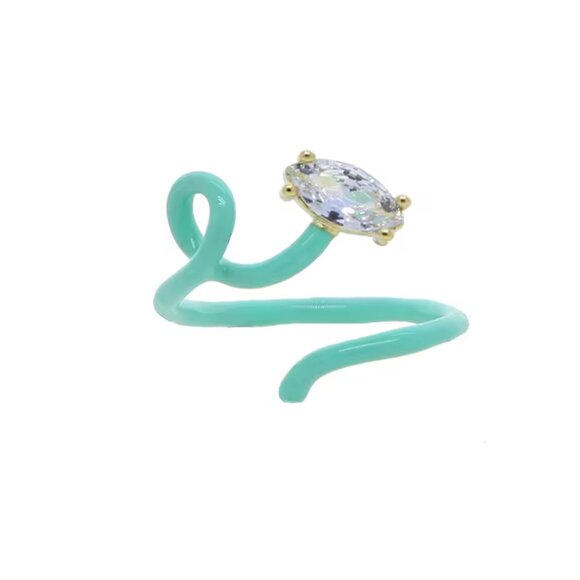 1pcs BEA BONGIASCA Full Spectrum Rainbow Loopy Loops Squiggly Lines RingS - Picture 2 of 16